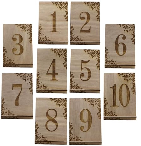 CIYODO 10stücke Teiliges Holz Tischnummern Für Hochzeiten Und Events Rustikale Tischnummern Zur Dekoration Praktisch Und Langlebig Für Empfang Und Feierlichkeiten