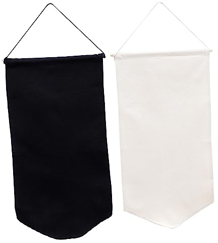HONMEET 2 Stück Hängendes Banner zur Aufbewahrung und Präsentation von Abzeichen und Anstecknadeln aus Polyester Baumwolle in Schwarz für Selbstgemacht Basteldekoration und Wanddeko