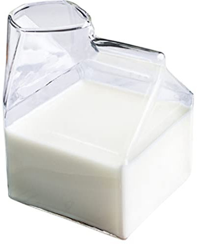 350ML Milk Carton Water Bottles Glass Milk Carton Water Bottles Water Containers for Home Use