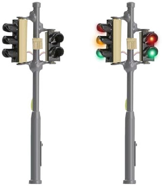 Evemodel 2 Stück Spur N 1:160 Modell Verkehrsampel Fußgängerampel und LEDs Fahrzeug (Links)