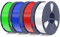 SUNLU PLA+2.0 Filament 1.75mm 4KG, Upgrade PLA Plus 3D Drucker Filament, Stärker und robuster, Maßgenauigkeit +/-0.02mm, 1KG Spule, 4KG in Total, Weiß+Blau+Grün+Rot