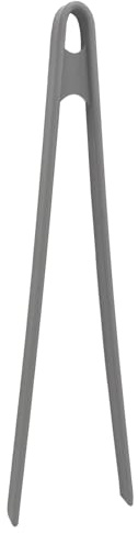 1 pince à grille-pain en silicone, 29 cm de long, pince de cuisine en silicone pour grille-pain, gaufres, pince à épiler grillée, pince à toast grise pour cuisine, service, bacon, salade, fruits