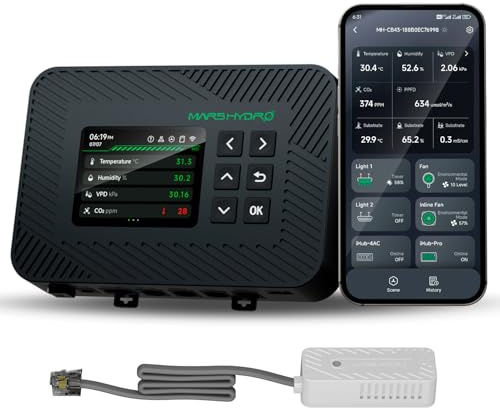 MARS HYDRO iControl Controller für Growbox Pflanzenzyklus per App-Steuerung | Automatisierte Klimasteuerung: VPD-, Temperatur- und Feuchtigkeitstracking per Sensoren sichert ideale Zyklus-Umgebungen