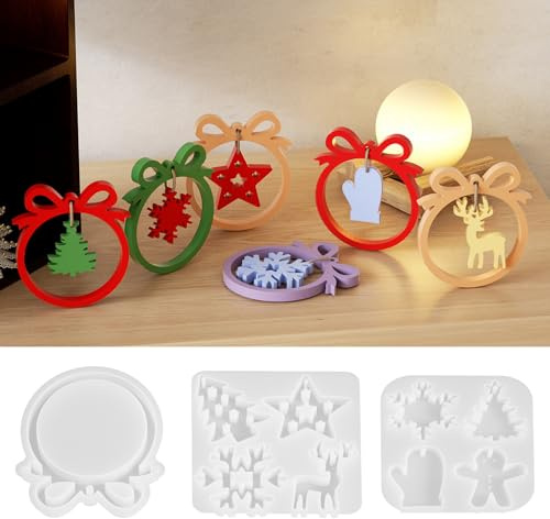 Stampi in silicone per Natale, 3 stampi in silicone a forma di stella, fiocco di neve, alce e abete