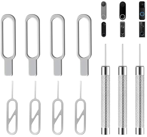 Doorbell Key Tool, 11 PCS Doorbell Removal Pin Kit, Reusable Video Doorbells Remove Mount and Battery Replacement, Release Key Security Removal Tool Replacement, Compatible with Arlo, Nest and Eufy