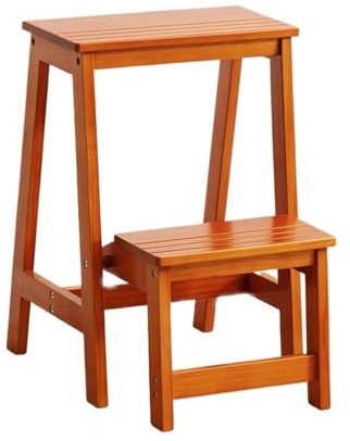 WLH Alexanders Escalon Taburete de Escalera for el hogar, Silla de Escalera Plegable de Madera, Banco de Escalada Multifuncional for Descansar o Transportar Objetos Altos. banqueta(Honey)