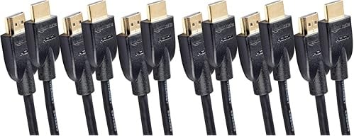 Amazon Basics 4K-HDMI-Kabel, 3 m, 18 Gbit/s Highspeed mit Ethernet, 4K@60Hz, 3 Stück, 2160p, Schwarz (Packung mit 2)
