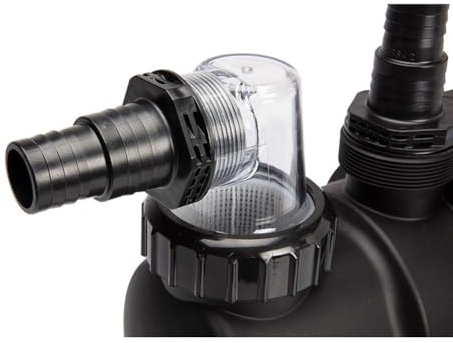 LatoYard 1 pompa per piscina interrata e fuori terra con timer, circolazione efficiente 95 m3h, silenziosa, design ABS nero