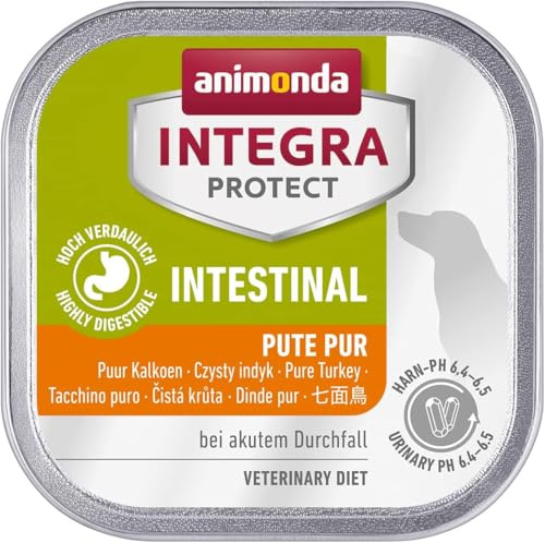Nourriture de régime pour chien Integra Protect intestinal d’animonda, nourriture humide en cas de diarrhée ou de vomissements, pur dinde, 11 x 150 g