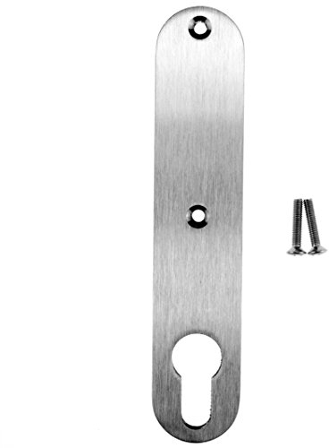 INTRA-TEC Drückerschild Edelstahl V2a massiv oval Lochabstand 67 mm - für Kastenschlösser