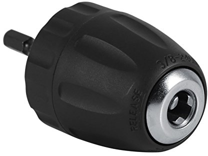 Delaman Mandrino a Serraggio Rapido, 24 UNF 0,8-10 mm, Mandrino con Adattatore per Trapano 3/8, Avvitatore a Percussione, Nero