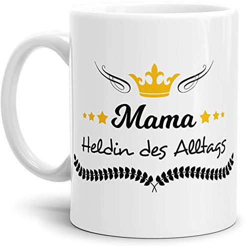Mama-Tasse Heldin des Alltags Weiss/Mug/Cup/Geschenk/Mami/Mutter-Tag/Beste Qualität - 25 Jahre Erfahrung