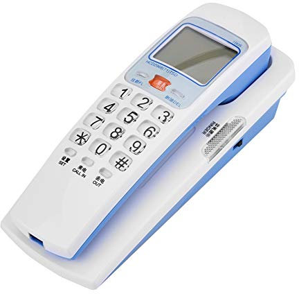 VBESTLIFE Telefono Fisso, FSK/DTMF ID Chiamante Telefono con Cavo Telefono Domestico Telefono Interno per Casa(Bianco)