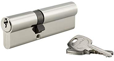 Cylindre de Serrure Profilé STD 40x60mm - Système de Sécurité Double Entrée Laiton Finition Nickel - Usage Porte d'Entrée - Fabriqué en France - Livré avec 3 Clés Crantées - THIRARD