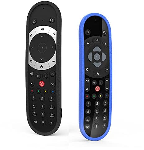 2pc SKY Q Remote Control Cover Shockproof Protective Silicone Remote Case Cover Skin for Sky Q, Sky Glass Remote, Touch Remote & all current SKY Q BLUETOOTH Remote (Black & Blue)