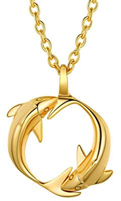 GoldChic Jewelry Golden Pisces Necklace For Women Girls, Psc Zodiac Star Sign Pendant Horoscope Constellation Jewellery Gifts For Her