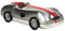 POWERHAUS24 Sportwagen Silver Racing Car mit drehbaren Rädern, Blechdose, Geschenk, Aufbewahrung, Deko, Spielzeug, ohne scharfe Kanten, lebensmittelecht, ca. 27 cm x 11 cm, 2 Rezepte inklusive