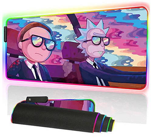 Envysun RGB Mouse Pad LED Light Gaming Mouse Pad with Rubber Base Colorful Computer Carpet Desk Mat for PC Laptop (31.5 11.8 inch) (80x30 rgmo)