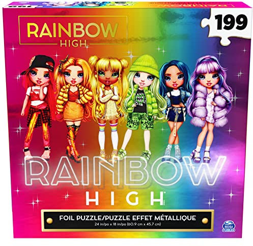 Spin Master Games Rainbow 199-Piece Foil Jigsaw Puzzle, for Families and Kids Ages 4 and up