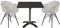 acamp Garten-Möbel Set wetterfest | Perfekt für Esszimmer, Balkon & Garten | 2 New York Schalensessel in Grau | Acaplan 80x80cm Garten-Tisch abklappbar | Esszimmer Stühle skandinavisch & modern