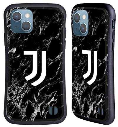 Head Case Designs Offizielle Juventus Football Club Schwarz Marmor Hybride Handyhülle Hülle Huelle kompatibel mit Apple iPhone 13