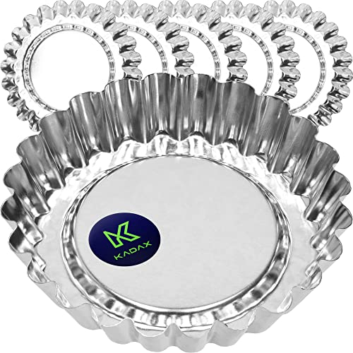 KADAX Muffinformen, Eierkuchenformen Set, Ei Torte Form aus Zinkblech, Tartelette Förmchen, Wiederverwendbare Egg Tart Mold, Silber Törtchenformen (6 Stück)