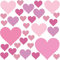 PREMYO 32 Herzen Wandsticker Kinderzimmer Mädchen Jungen - Wandtattoo - Wandaufkleber Selbstklebend Pastell Rosa