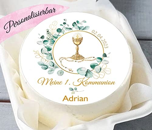 Tortenaufleger Muffin Aufleger Meine erste Kommunion (Fondantpapier, Dekorpapier Plus oder Oblate - Geschnitten)
