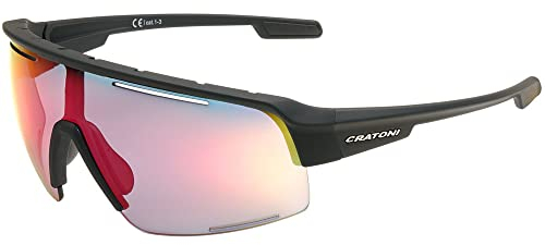 Cratoni C-Matic NXT Photochromic Fahrradbrille Sportbrille Sonnenbrille (schwarz-rot)