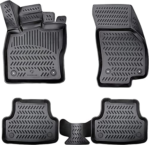 ELMASLINE 3D Gummimatten Set für VW T-Cross 2018-2025 | Hoher Rand | Zubehör | Fußmatten