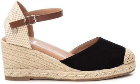 XTI - Sandalias con Cuña Mujer Negro - Calzado Cómodo y Versátil - Moda casual - Modelo 14074606 (Talla 37)