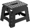 Acan Tradineur - Taburete Plegable Multiusos - PVC - Escalera Infantil Antideslizante - Altillo para Cocina o Baño - Reposapiés para Niños - Máx. 150 kg (Negro - 22 x 29 x 22 cm)