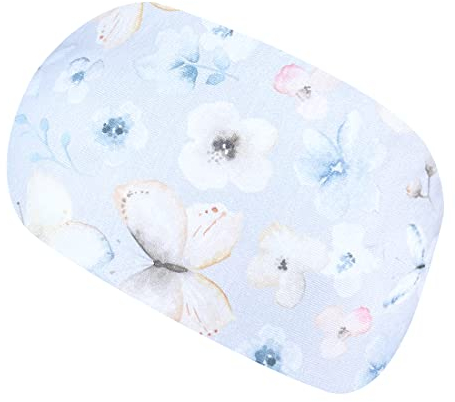 Wollhuhn ÖKO Mädchen/Damen/Buben Cooles Elastisches Stirnband/Haarband Bequem Jersey Baumwolle Viele Motive 21215155 (Blumen Zartblau)