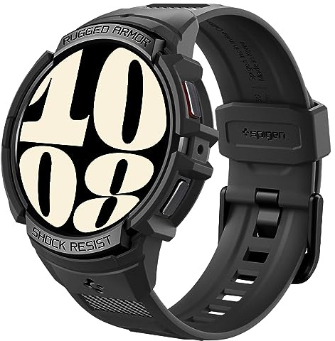 Spigen Cover con Cinturino Rugged Armor Pro Compatibile con Samsung Galaxy Watch 6 40mm 2023 - Nero