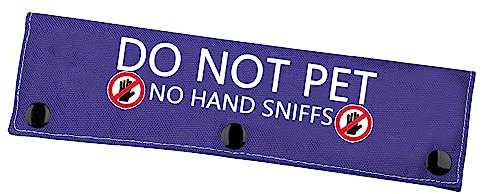 Funny Dog Leash Sleeve Do Not Pet No Hand Sniffs Dog Leash Wrap Social Distancing Dog Patch (No Hand Sniffs)