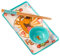 Silver Buffalo Scooby Doo Feed Me Retro Groovy Flowers Ceramic Sushi Set with Dipping Sauce Dish and Matching Chopsticks