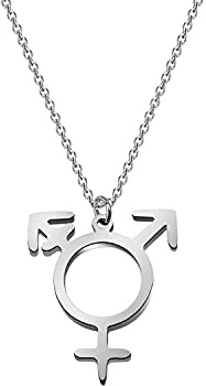 Transgender-Symbol-Halskette, LGBT-Pride-Schmuck, männliche und weibliche Symbol-Halskette, Stolz, Monatsgeschenk