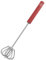 Starchef Stainless Steel Whisk Egg Beater Hand Push Anti-Slip Silicone Handle Comfortable Grip（12Inch/Red）