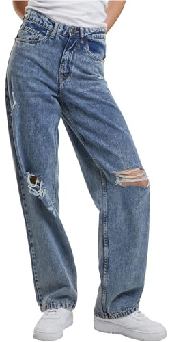 Urban Classics Ladies Distressed 90's Wide Leg Denim Pants