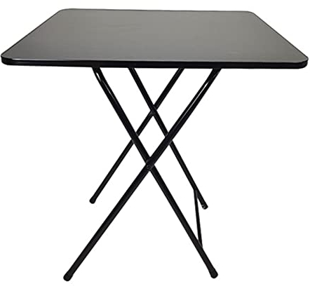 lamphle Esstisch, Bürotisch, quadratischer klappbarer Tisch, Innen/Außen, Gewerbe/Haushalt, 60 cm x 60 cm x 70 cm (ca.) Schwarz