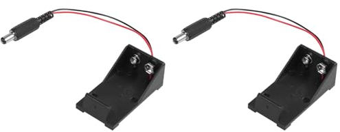 LAUGHERER 2X 9V Volt Battery Holder Box Case Plug 5.5X2.1 for Breadboard Power Supply