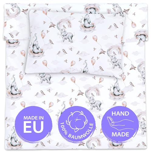 Kinderbettwäsche Baby Bettwäsche 100x135 cm - aus Baumwolle - Kinder Set von Duvet Cover 100 x 135 cm und Kissenbezug 40x60 cm Junge und Mädchen Babybettwäsche Bettbezug für Kleinkind