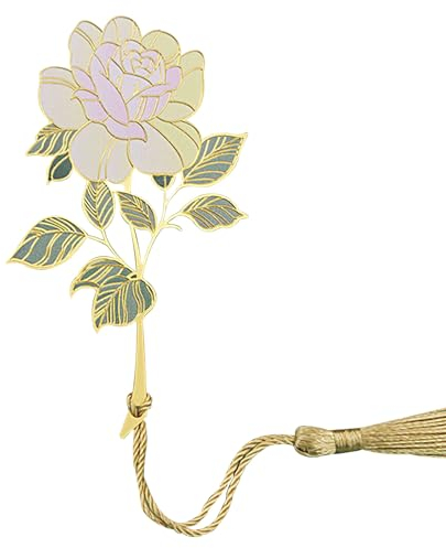 Gsrhzd Lesezeichen, Lesezeichen Personalisiert, Exquisite Farbechte Lesezeichen Aesthetic mit Quaste, Bunte Rose Bookmarks für Bücher, Ausgehöhltes Design Lesezeichen für Leser Mädchen Geschenk