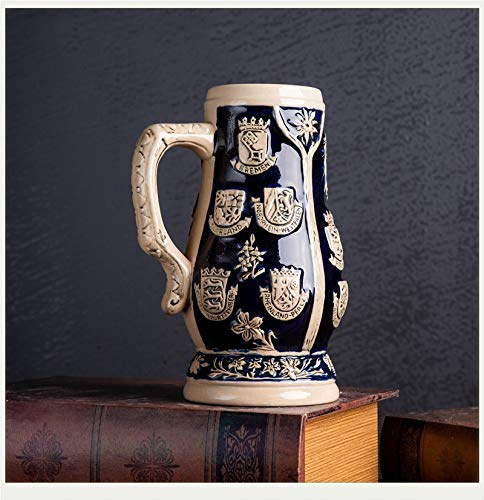PacuM Jarra de Piedra de Cerveza Alemana, Piedra en Relieve, Jarra para Beber, Regalos Hechos a Mano, Estatua de Escultura de Jarra de Cerveza para Oficina en casa I 15x20cm (6x8 Pulgadas) Regalo
