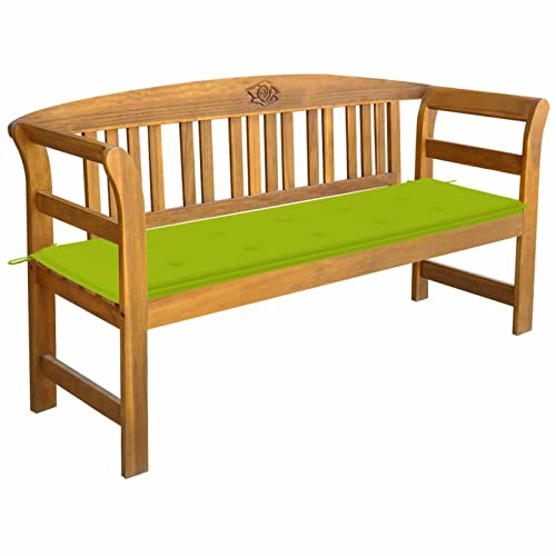 ARKEM Gartenbank mit Auflage 157 cm Massivholz Akazie Parkbank Sitzbank Garten Philosophenbank