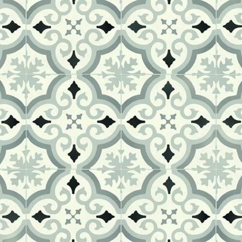 VINYL FLOORING UK Grey White Designer Effect Anti-Slip Vinyl Flooring For LivingRoom, Hallways, Kitchen, 2.0mm Thick Felt Backing Vinyl Sheet, Waterproof Lino Flooring-1m(3'3) X 2m(6'6)-2m²