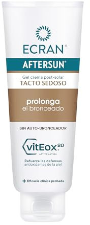 Ecran Aftersun - Aftersun Prolongador del Bronceado | Crema Postsolar sin Autobronceador que Calma, Alivia y Repara la Piel | Textura Gel-crema, Máximo Frescor, Fórmula con VitEox 80 | 250 ml