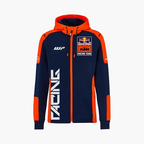 Red Bull - KTM Replica Team Zip Hoodie - Offizielles Merchandise, Dynamischer Renn-Print, Premium-Qualität - Herren - Größe L - Blau/Orange