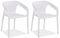Homestyle4u Gartenstuhl stapelbar Kunststoff weiß 2er Set mit Armlehnen wetterfest Gartenmöbel Stühle