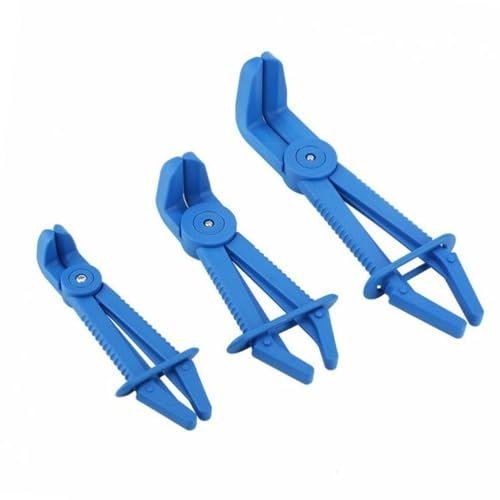 3 PCS Hose Clamp Pliers 3 Sizes 90 Angled Hose Clip Pliers Kit Plastic Hose Pinch Pliers for Flexible Hoses Fuel Hoses Gas Lines Brake Hoses Radiator Hoses (90 Angled Hose Clip Pliers Kit)